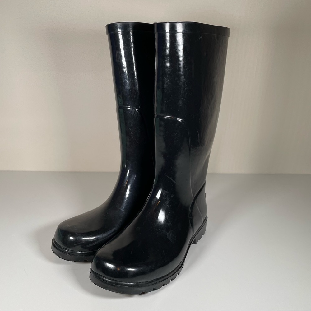 Columbia Downpour Women's Rain Boot Size 8 Black Great Condition Waterproof